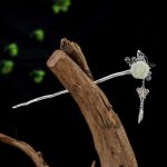 Vintage Hair Sticks Butterfly Hairpin, S925 Sterling Silver Chinese Hair Chopsticks, Ornate Lotus Jade Hair Sticks With Tassel, Dangle Hair Bun Accessories for Bride Women Girl - Image 2